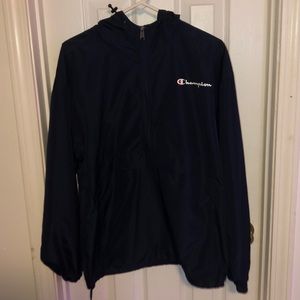 Champion windbreaker with middle pocket